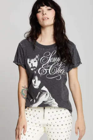 130 Sonny & Cher Burn Out Tee BLACK