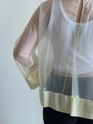 1970s cream sheer lingerie top