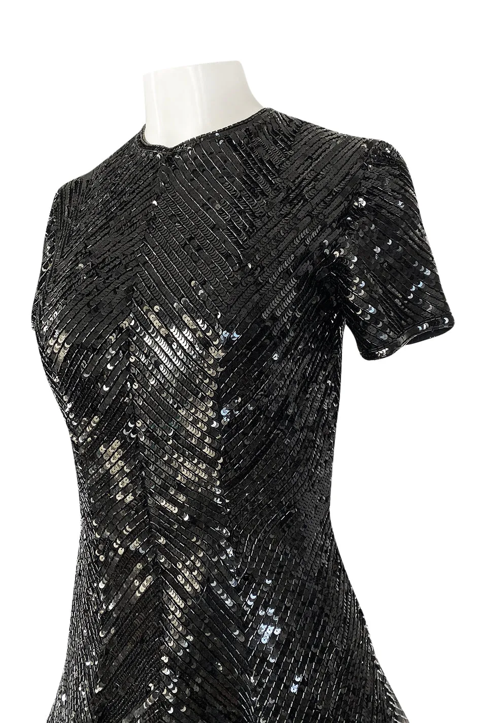 1980s Bob Mackie Heavily Beaded & Sequin Dress w Pink & Red Surprise Underskirt