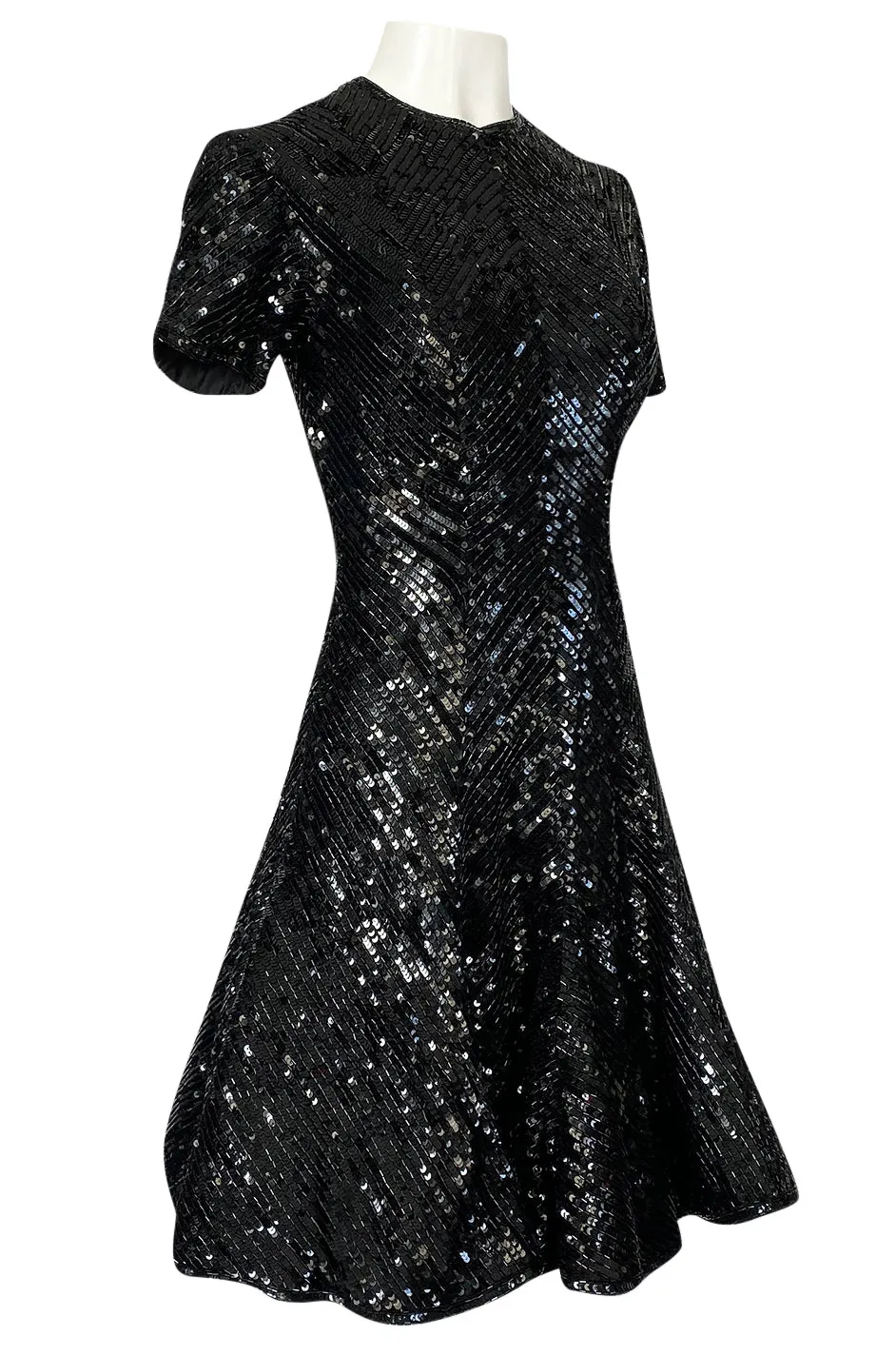 1980s Bob Mackie Heavily Beaded & Sequin Dress w Pink & Red Surprise Underskirt