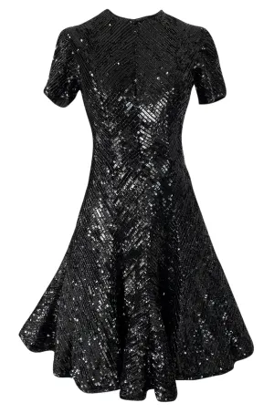 1980s Bob Mackie Heavily Beaded & Sequin Dress w Pink & Red Surprise Underskirt