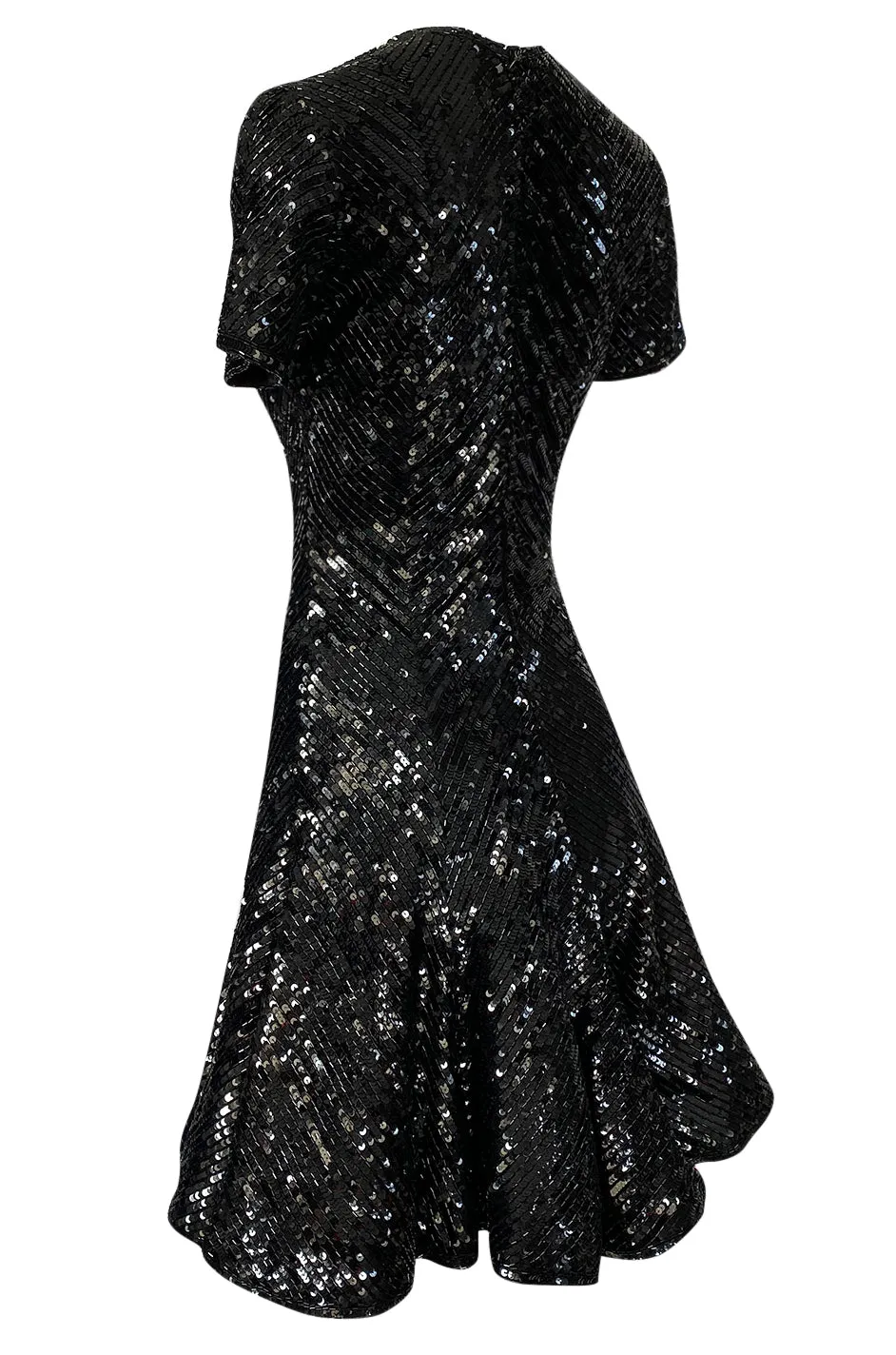 1980s Bob Mackie Heavily Beaded & Sequin Dress w Pink & Red Surprise Underskirt