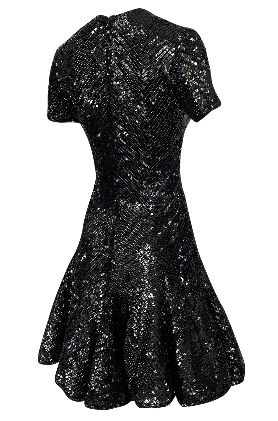 1980s Bob Mackie Heavily Beaded & Sequin Dress w Pink & Red Surprise Underskirt