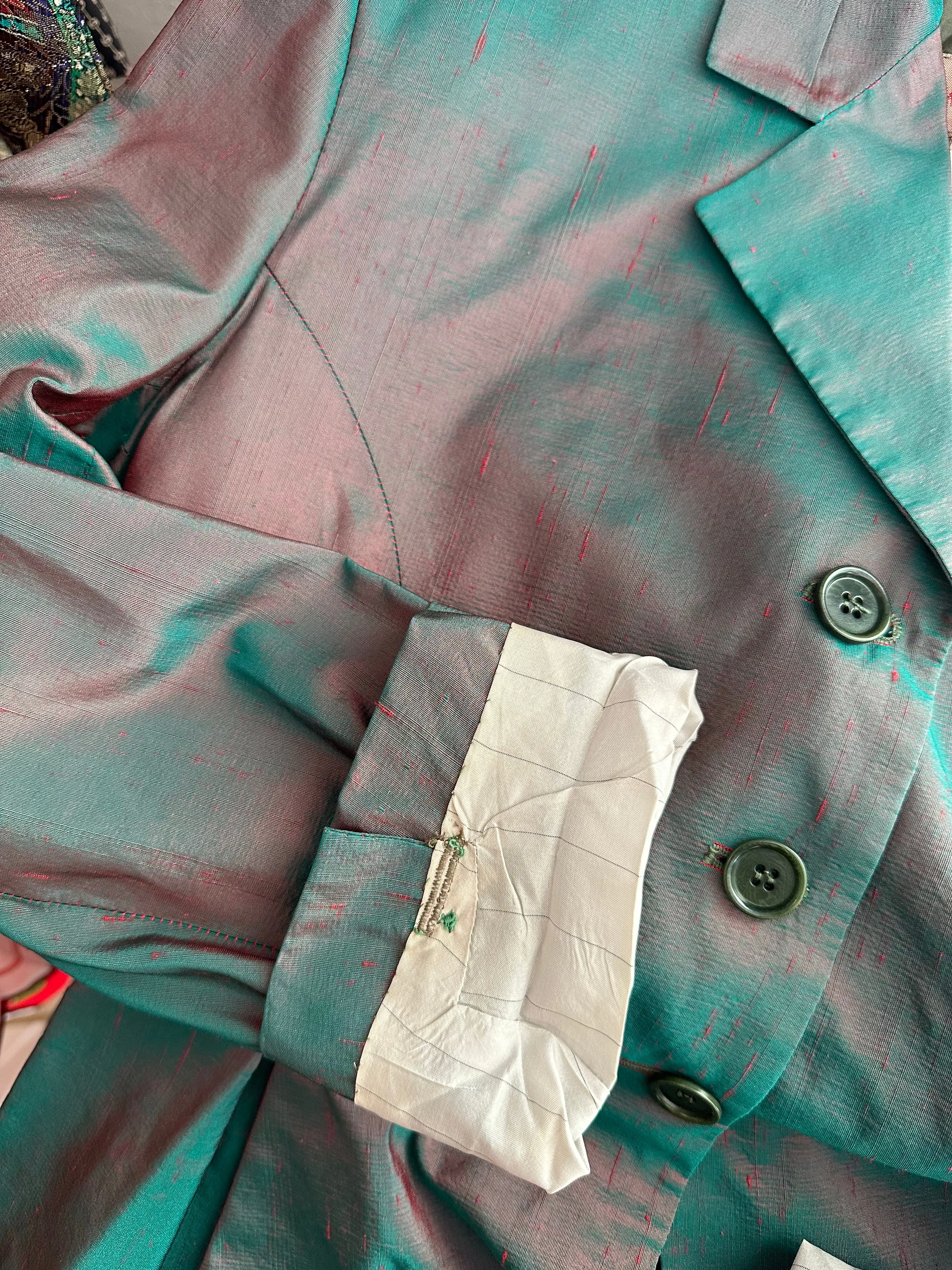 1990 Romeo Gigli Silk Iridescent Blazer