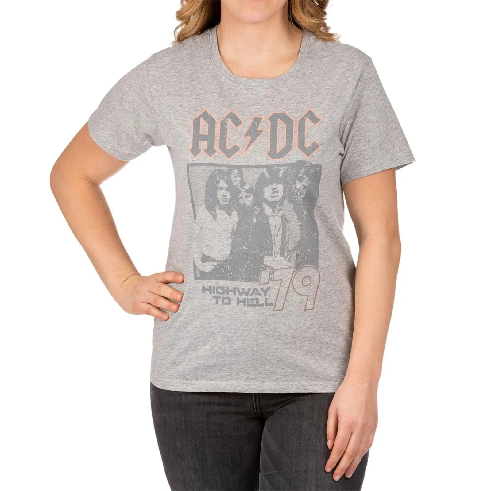 ACDC Womens Graphic Band Retro T-Shirt Tee 14118-ACDC