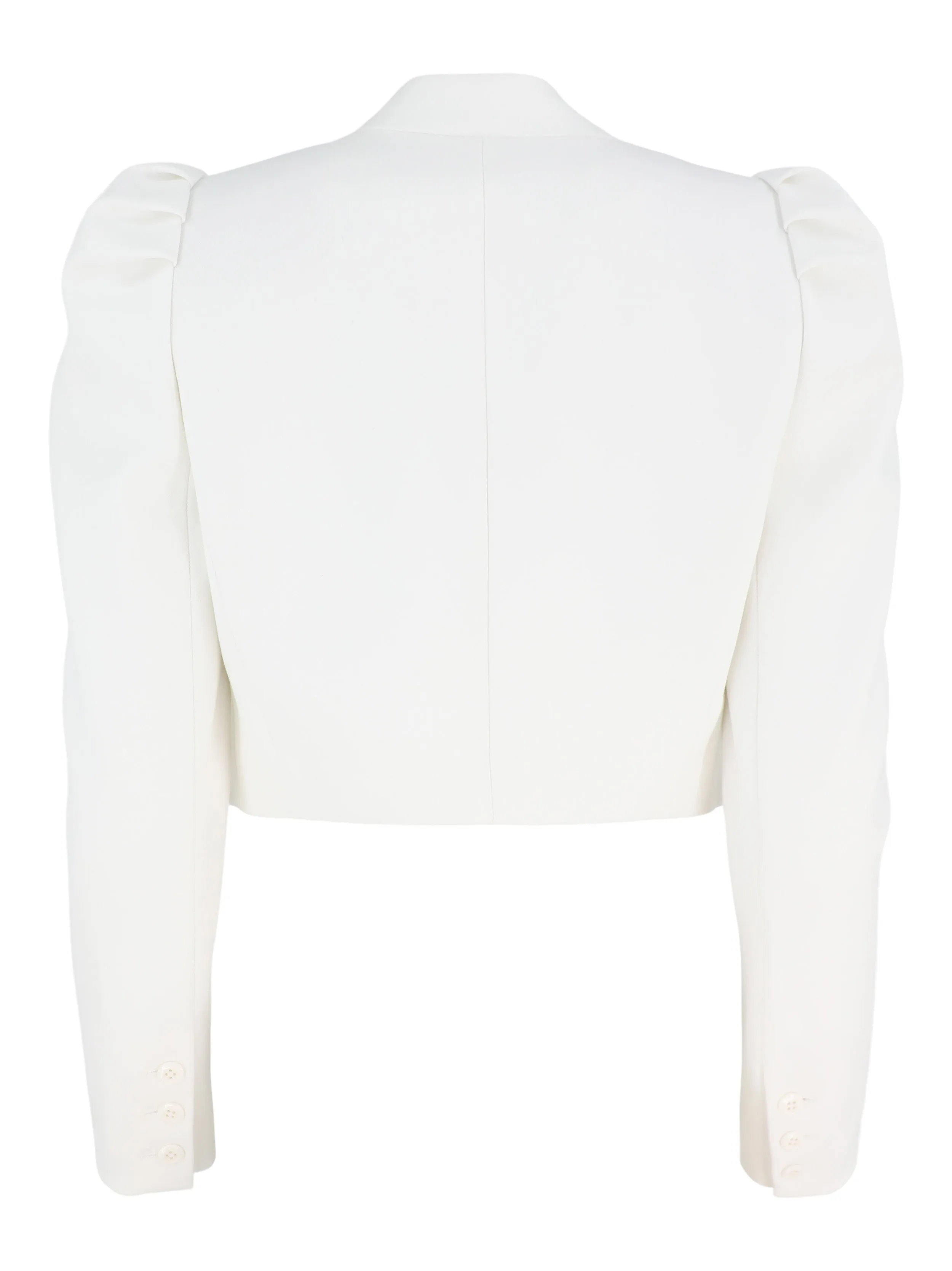 Alice   Olivia Harvey Puff Sleeve Jacket in Off White