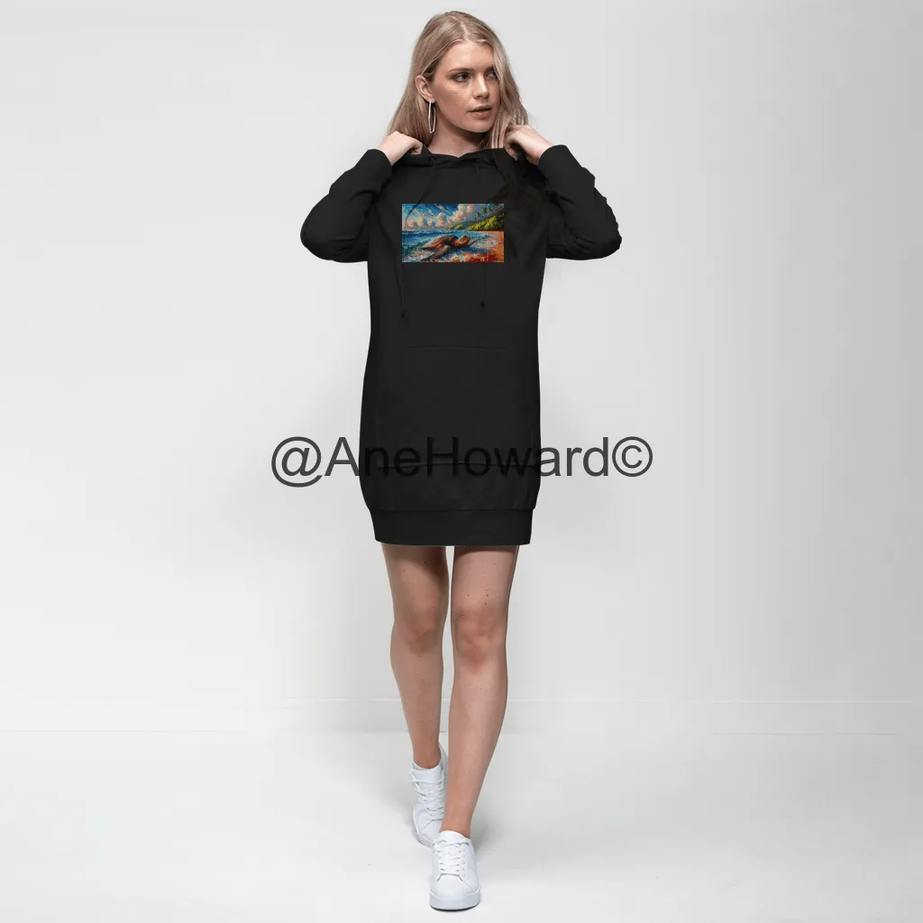 Aloha Sea Turtle Premium Cotton Hoodie Dress