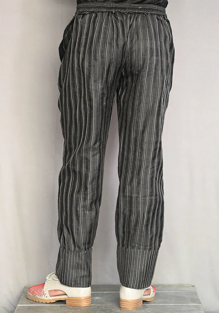 Amrich  Pants Handwoven Silk Threadwork Texture Tapered Leg
