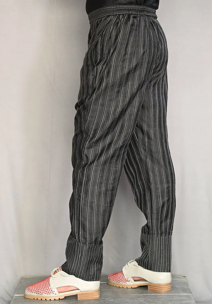 Amrich  Pants Handwoven Silk Threadwork Texture Tapered Leg