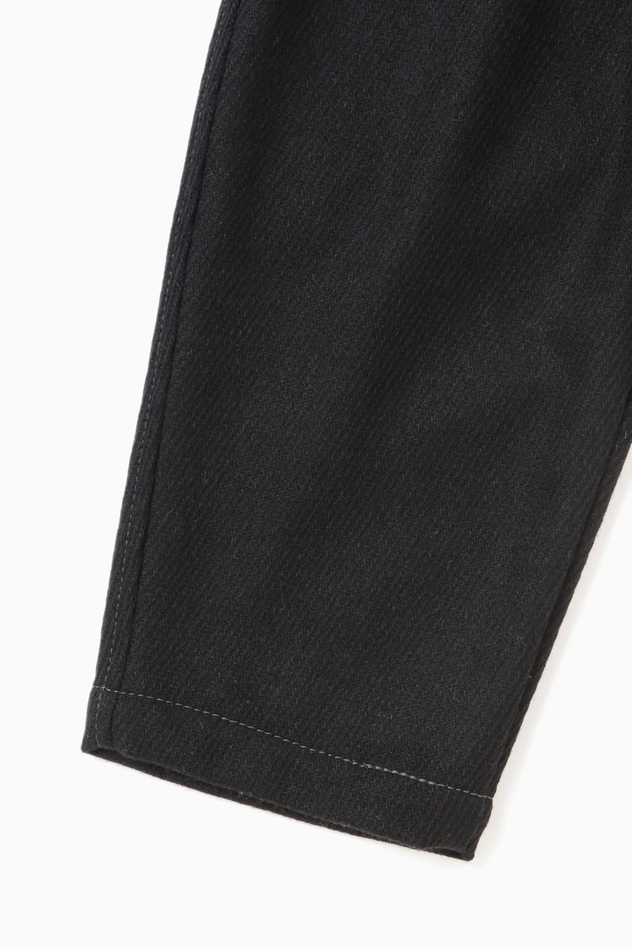 and wander - REWOOL Tweed Tapered Pants - Black