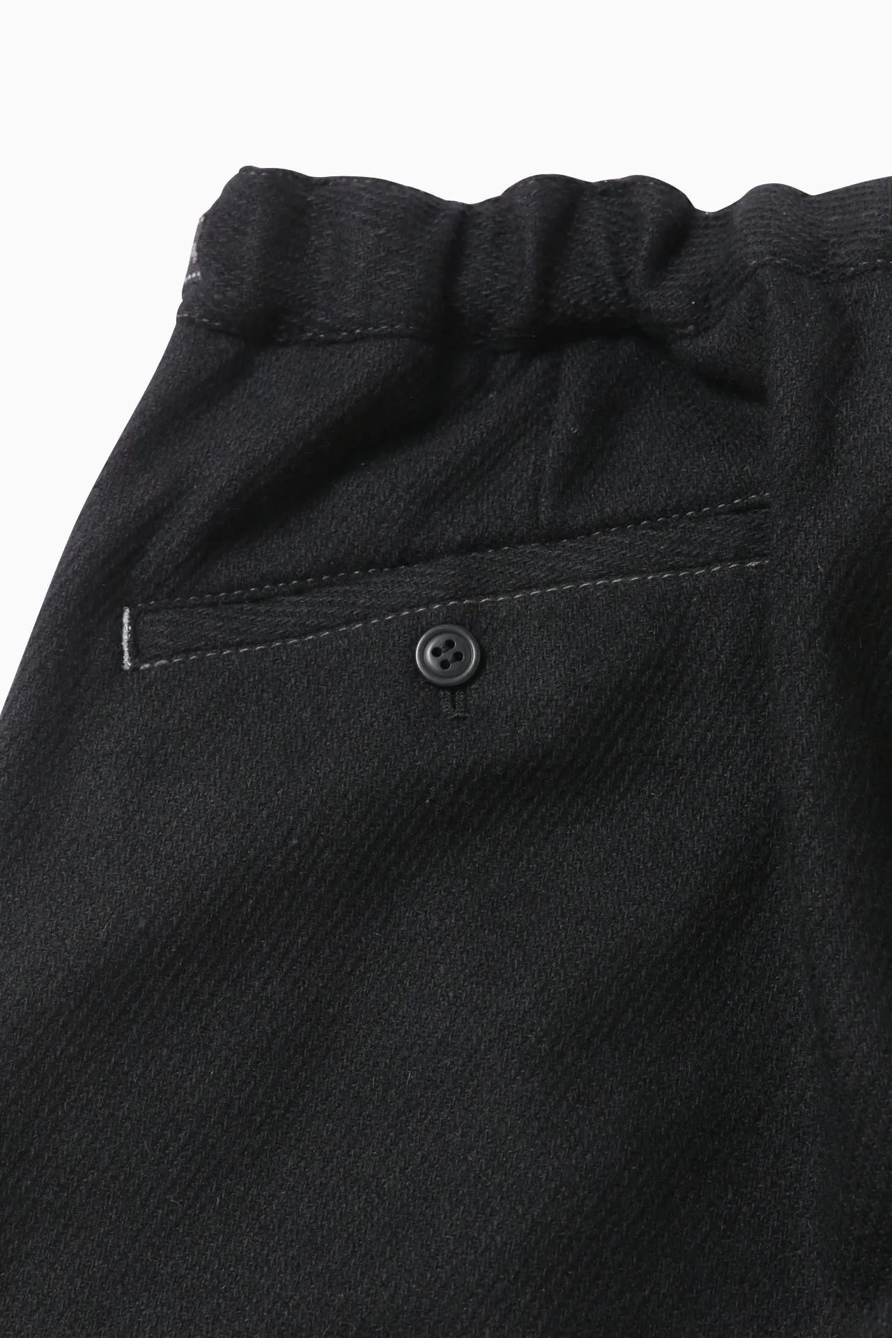 and wander - REWOOL Tweed Tapered Pants - Black