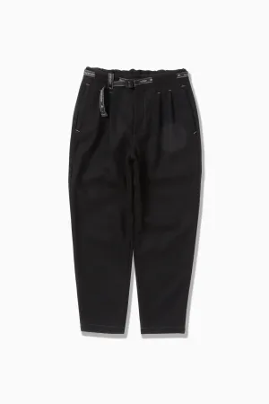 and wander - REWOOL Tweed Tapered Pants - Black