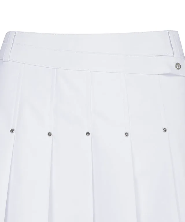 ANEW Golf: Women Buckle Decoration Pleats Skirt - White