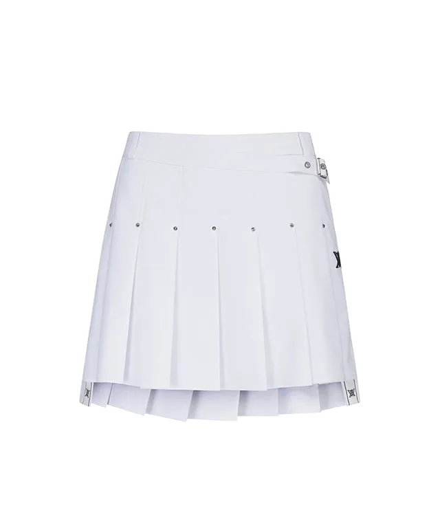 ANEW Golf: Women Buckle Decoration Pleats Skirt - White