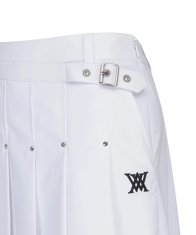 ANEW Golf: Women Buckle Decoration Pleats Skirt - White