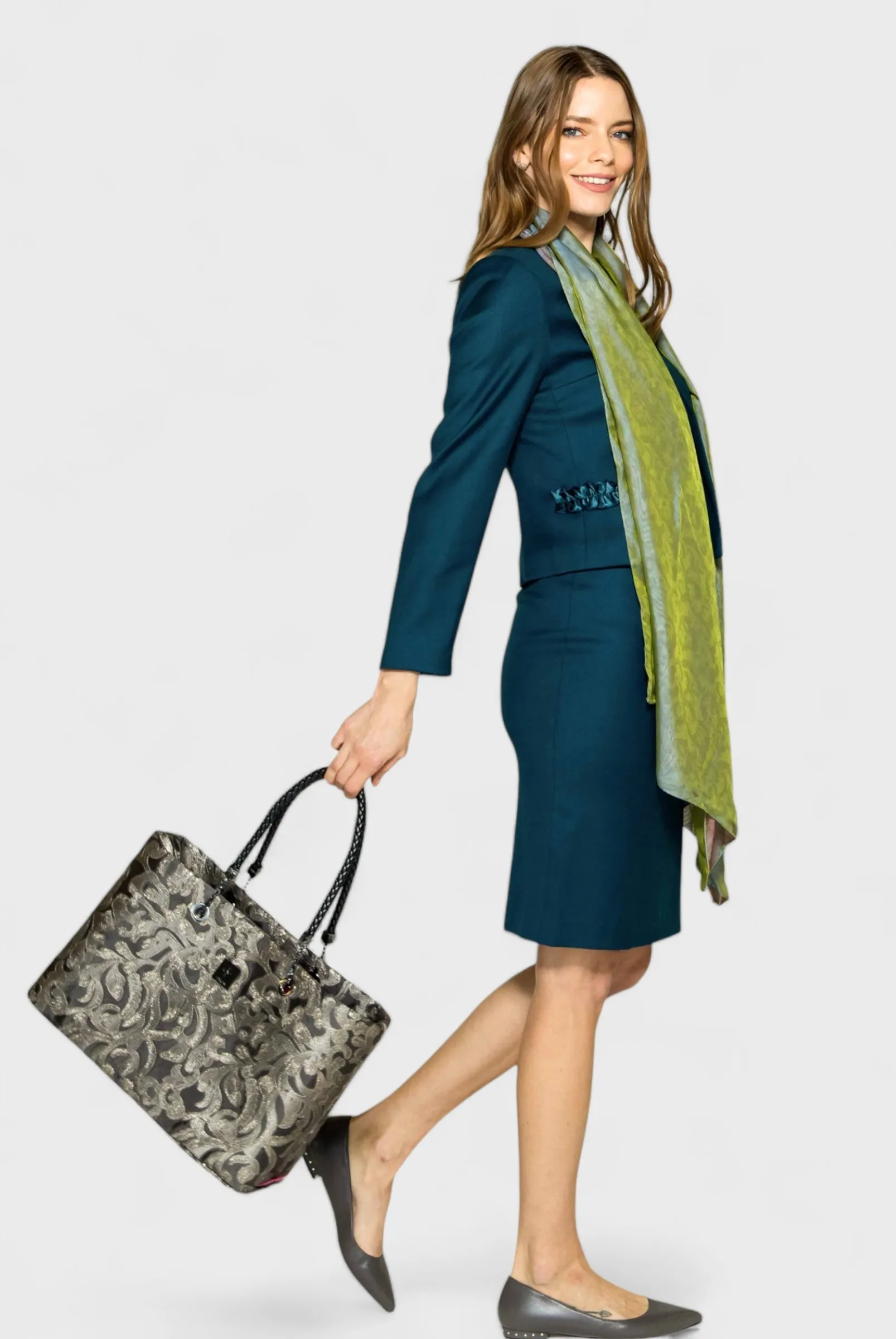 Audrey Blue Marine Jacket Skirt Set