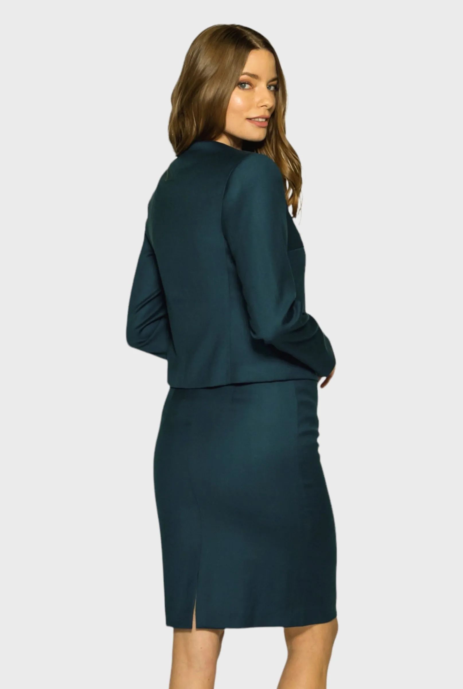 Audrey Blue Marine Jacket Skirt Set