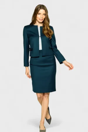 Audrey Blue Marine Jacket Skirt Set