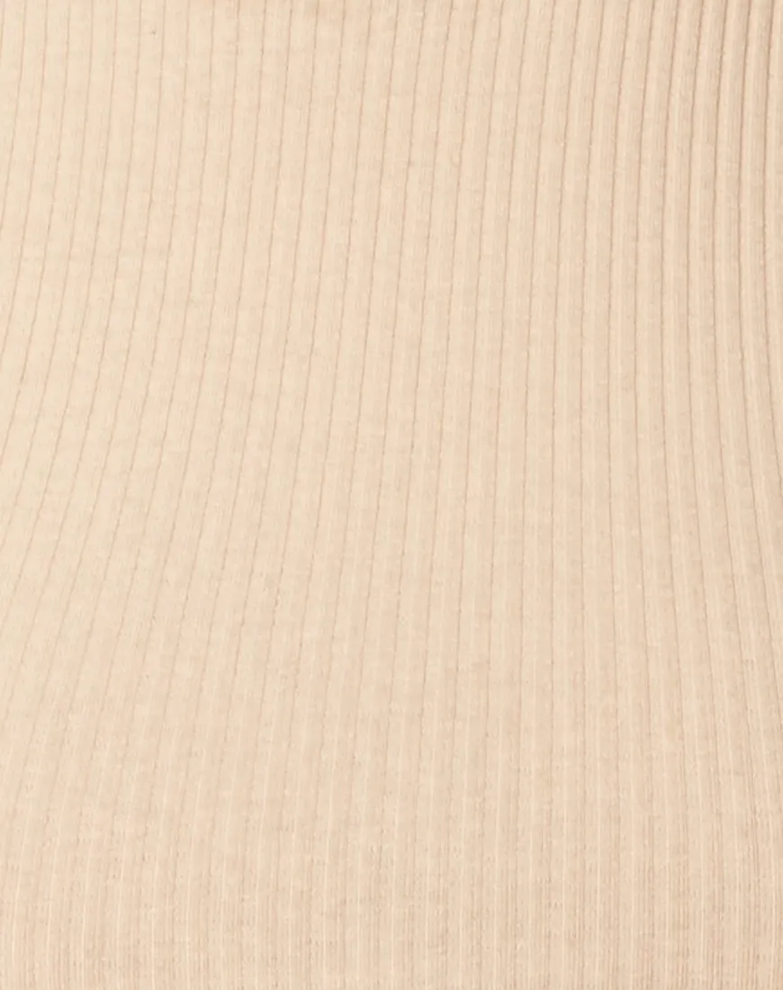 Azura Crop Top in Rib Sand