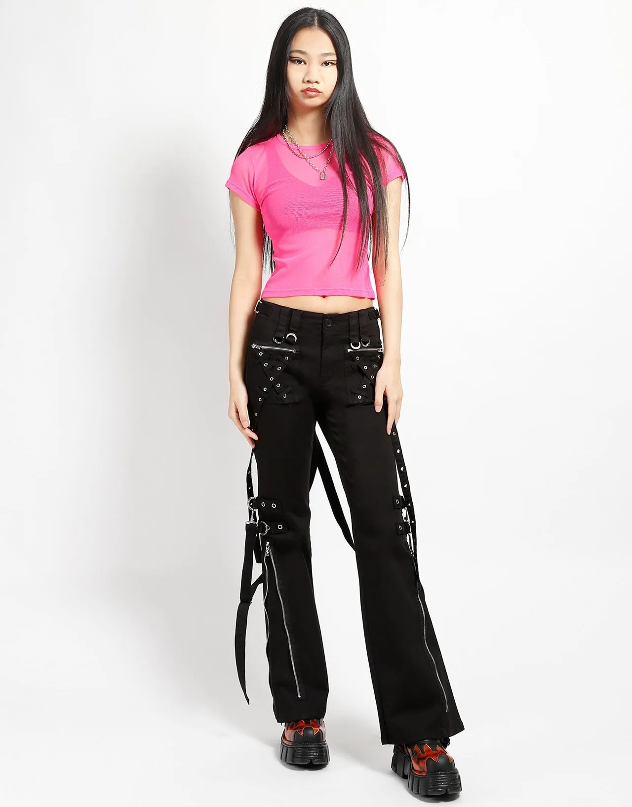 BABY TEE FISHNET PINK