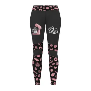 Baker Legging Baking Tools Pattern Legging Cake Lover Legging Black Pink