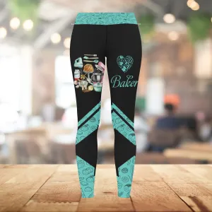 Baking Supplies, Baker, Bakery Chef Legging Bakery Pattern 3D Legging 05