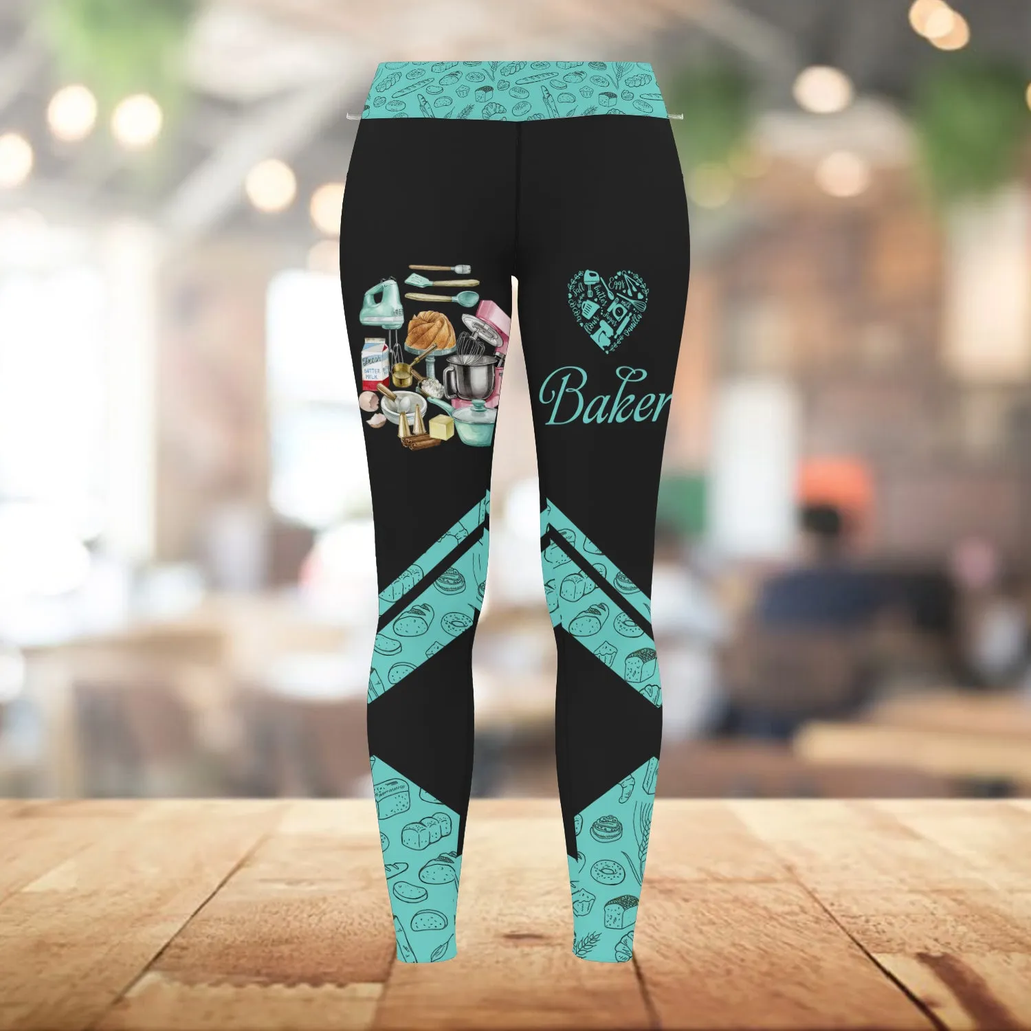 Baking Supplies, Baker, Bakery Chef Legging Bakery Pattern 3D Legging 05