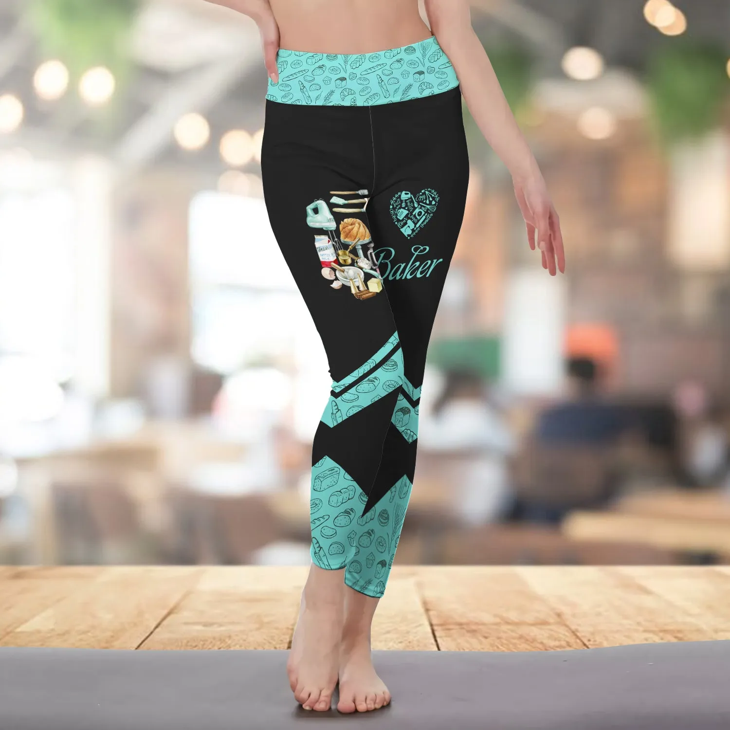 Baking Supplies, Baker, Bakery Chef Legging Bakery Pattern 3D Legging 05