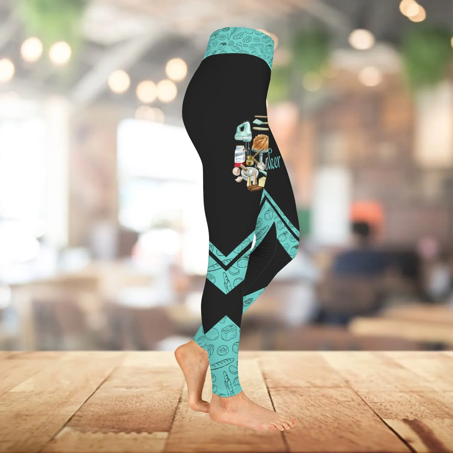 Baking Supplies, Baker, Bakery Chef Legging Bakery Pattern 3D Legging 05