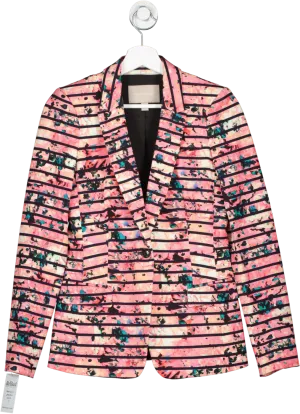 Banana Republic Pink Bella Floral Blazer Uk 8-10 UK 8