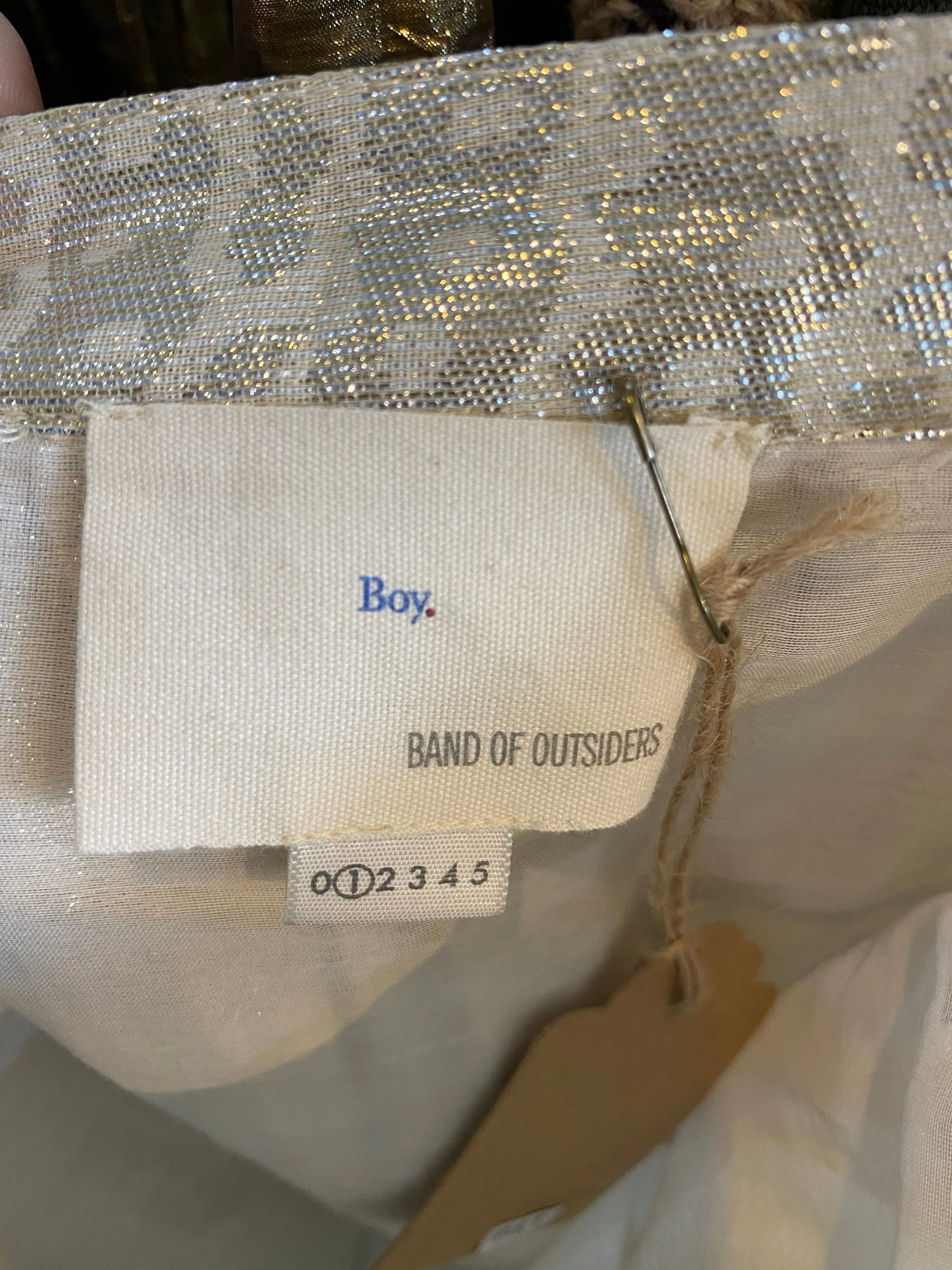 Band of Outsiders Gold Lamé Mini Skirt