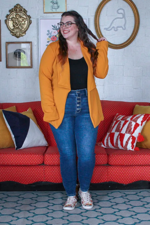 Basic Curvig Blazer, Mustard