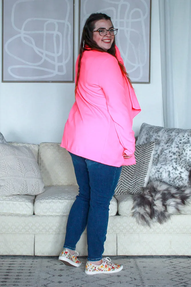 Basic Curvig Blazer, Neon Pink