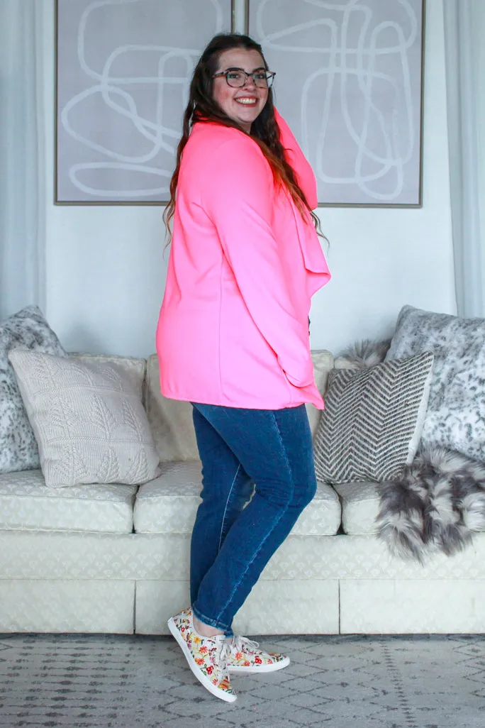 Basic Curvig Blazer, Neon Pink