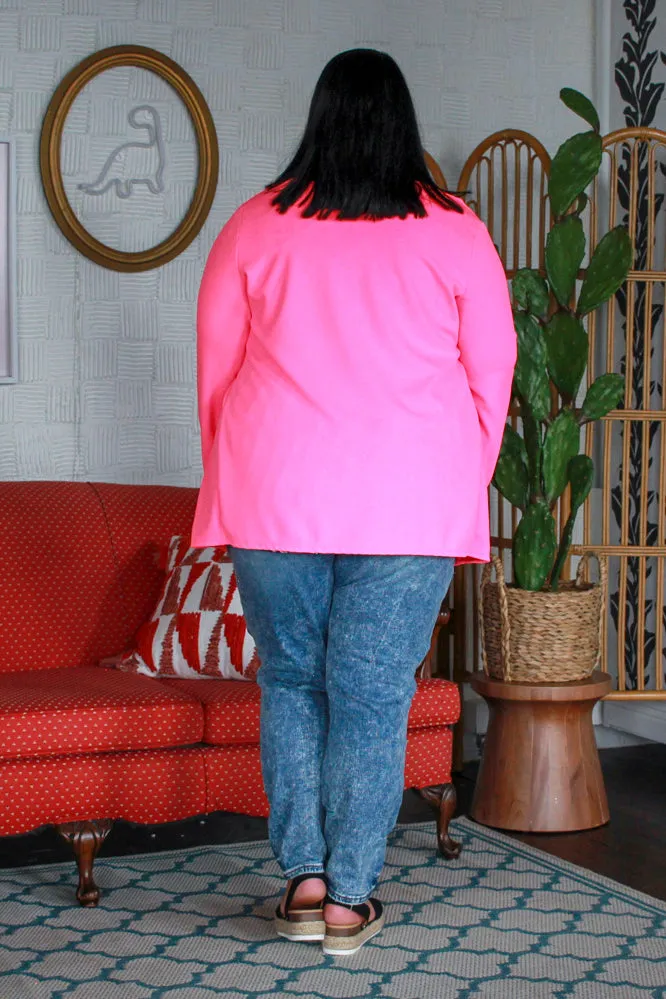 Basic Curvig Blazer, Neon Pink