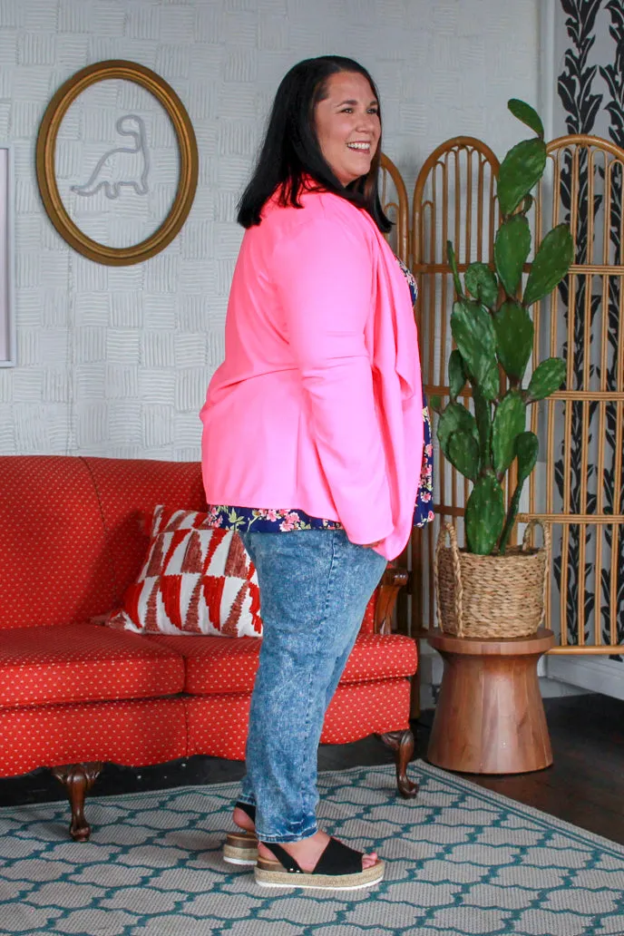 Basic Curvig Blazer, Neon Pink