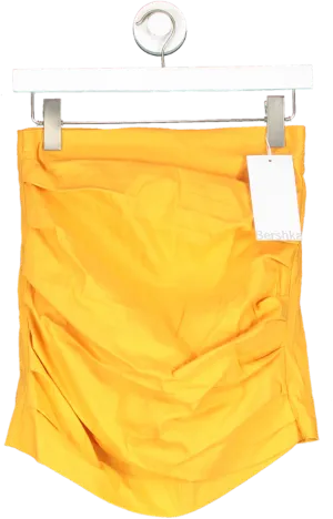 Bershka Orange Ruched Waist Detail Mini Skirt UK S