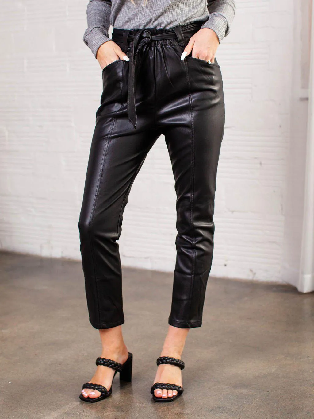 Bishop & Young Harper Vegan Leather Paperbag Pant