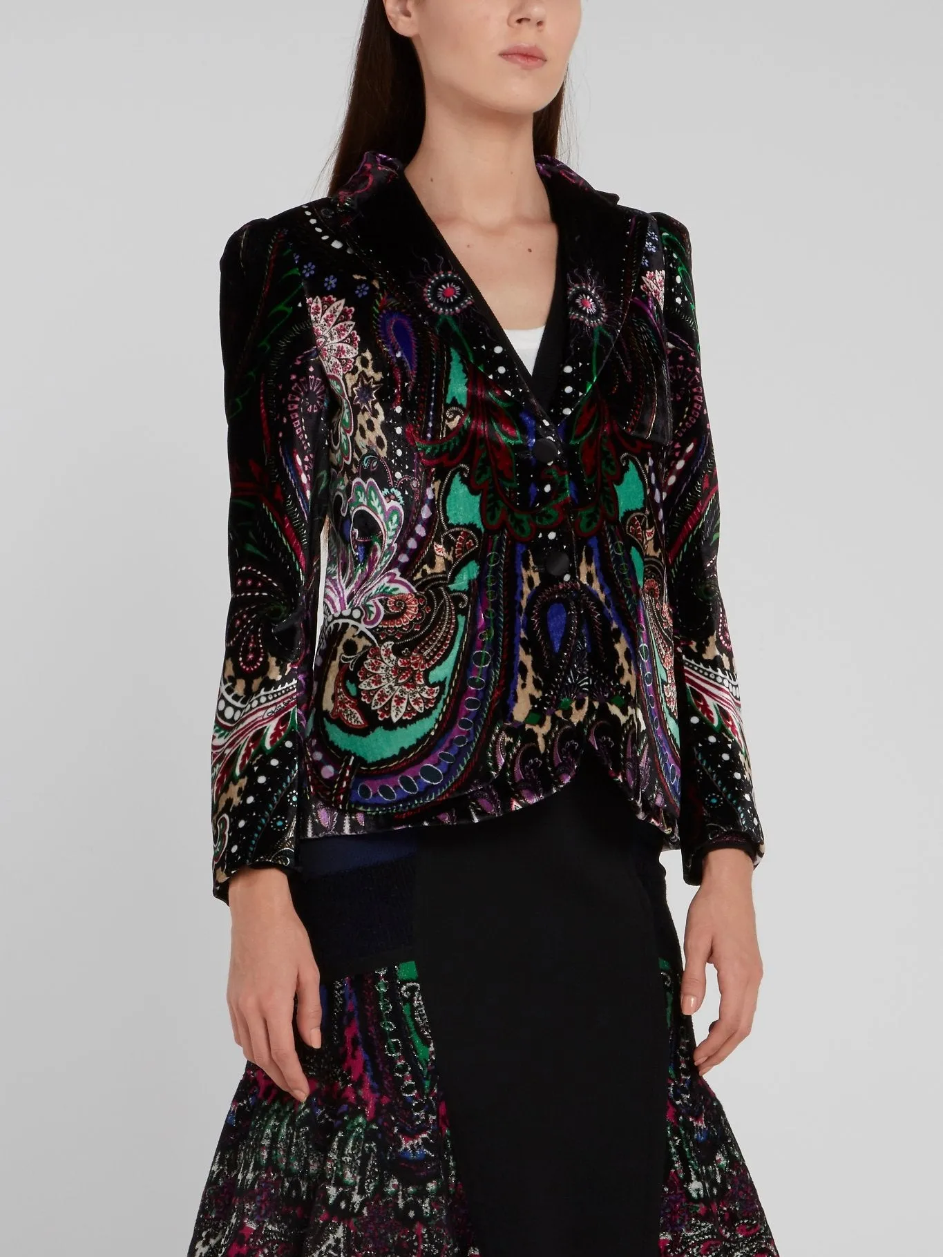 Black Paisley Print Blazer