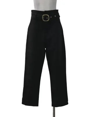 Black Paperbag Straight Cut Pants