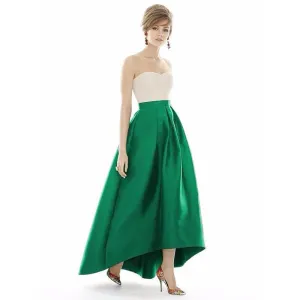Black Solid Pleated Asymmetrical Long Skirts Womens Plus Size Vintage High Waist Ball Gown Mermaid Party Maxi Skirt