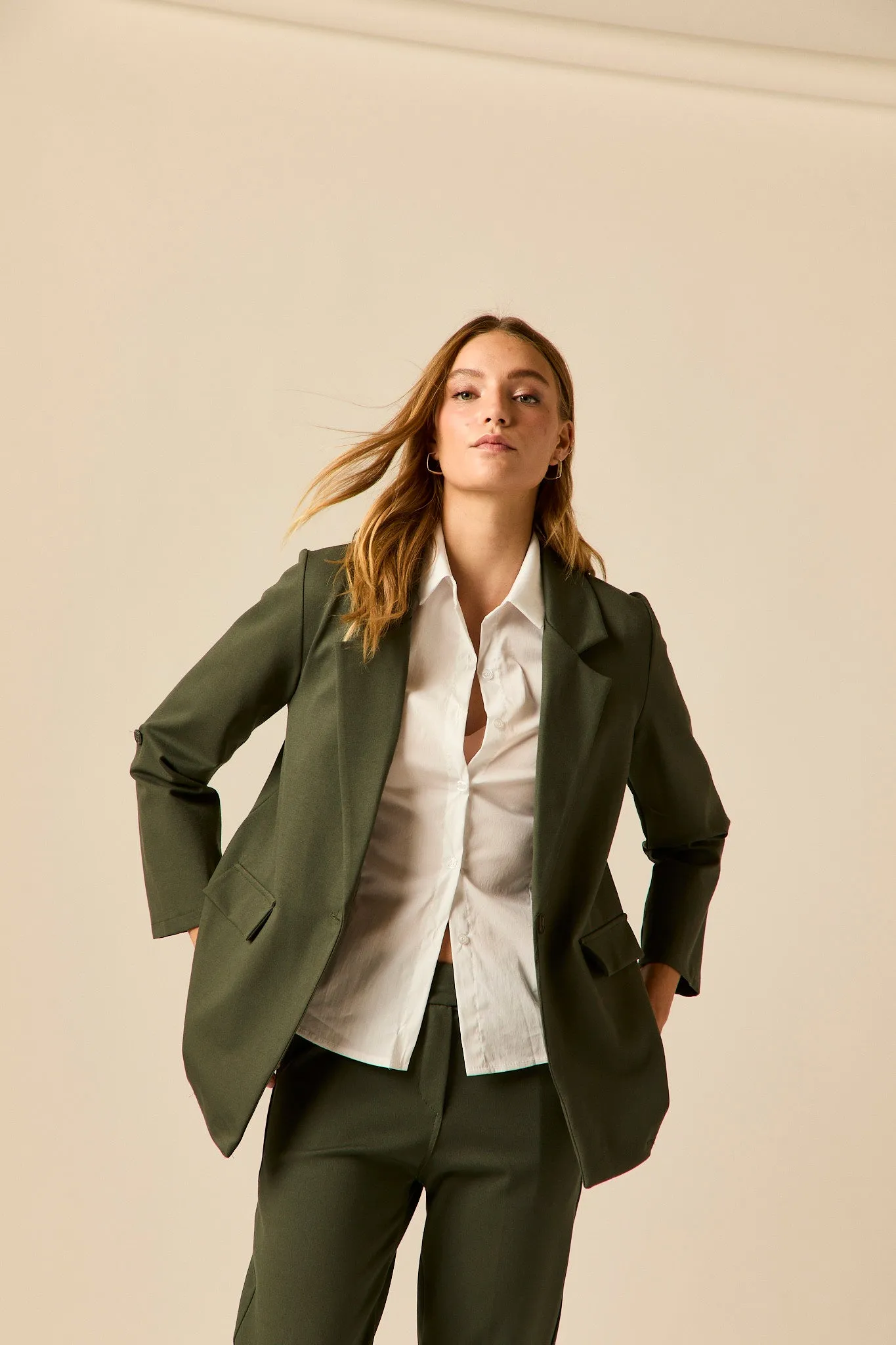 Blazer sastre verde kaki