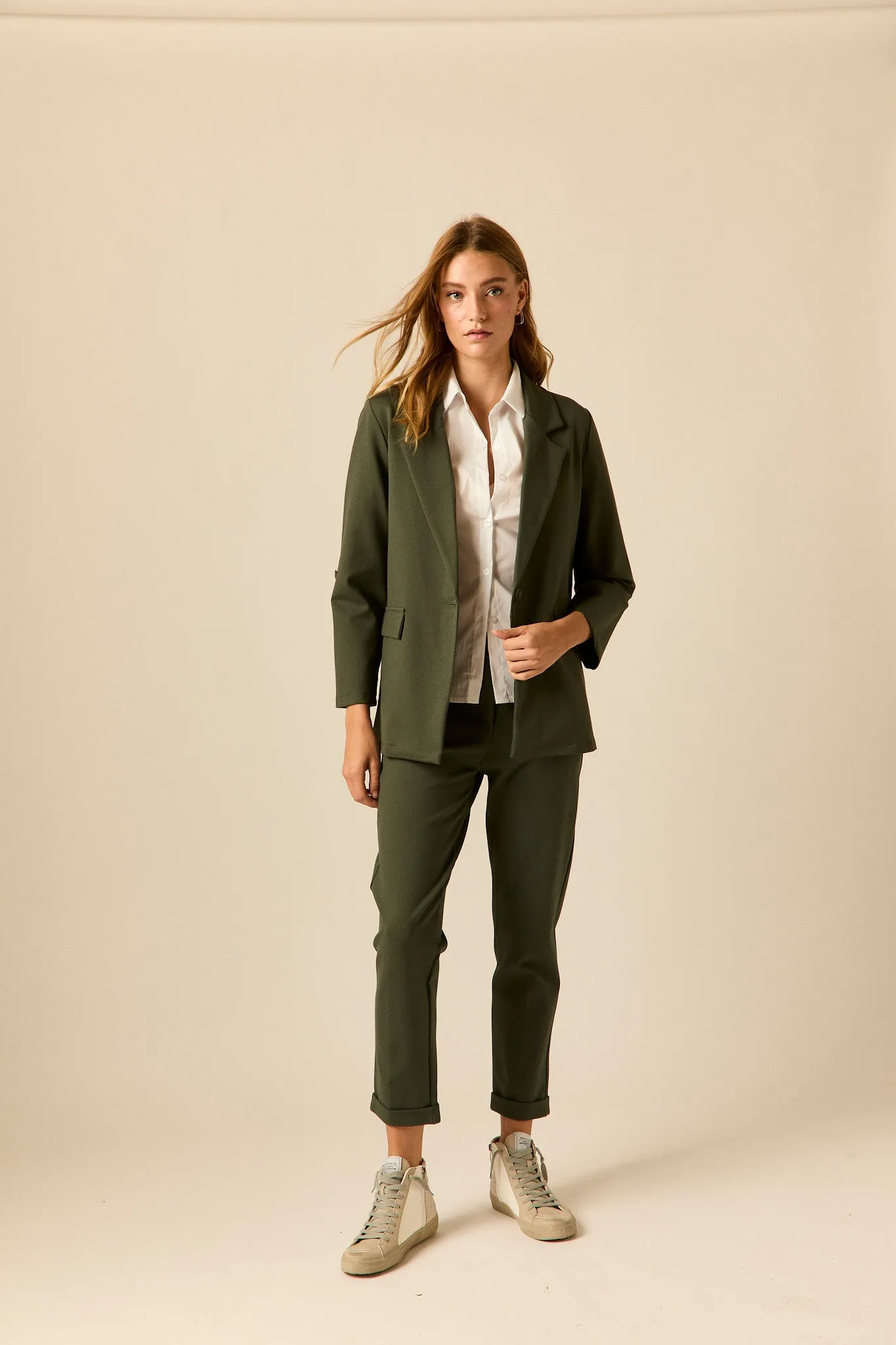 Blazer sastre verde kaki
