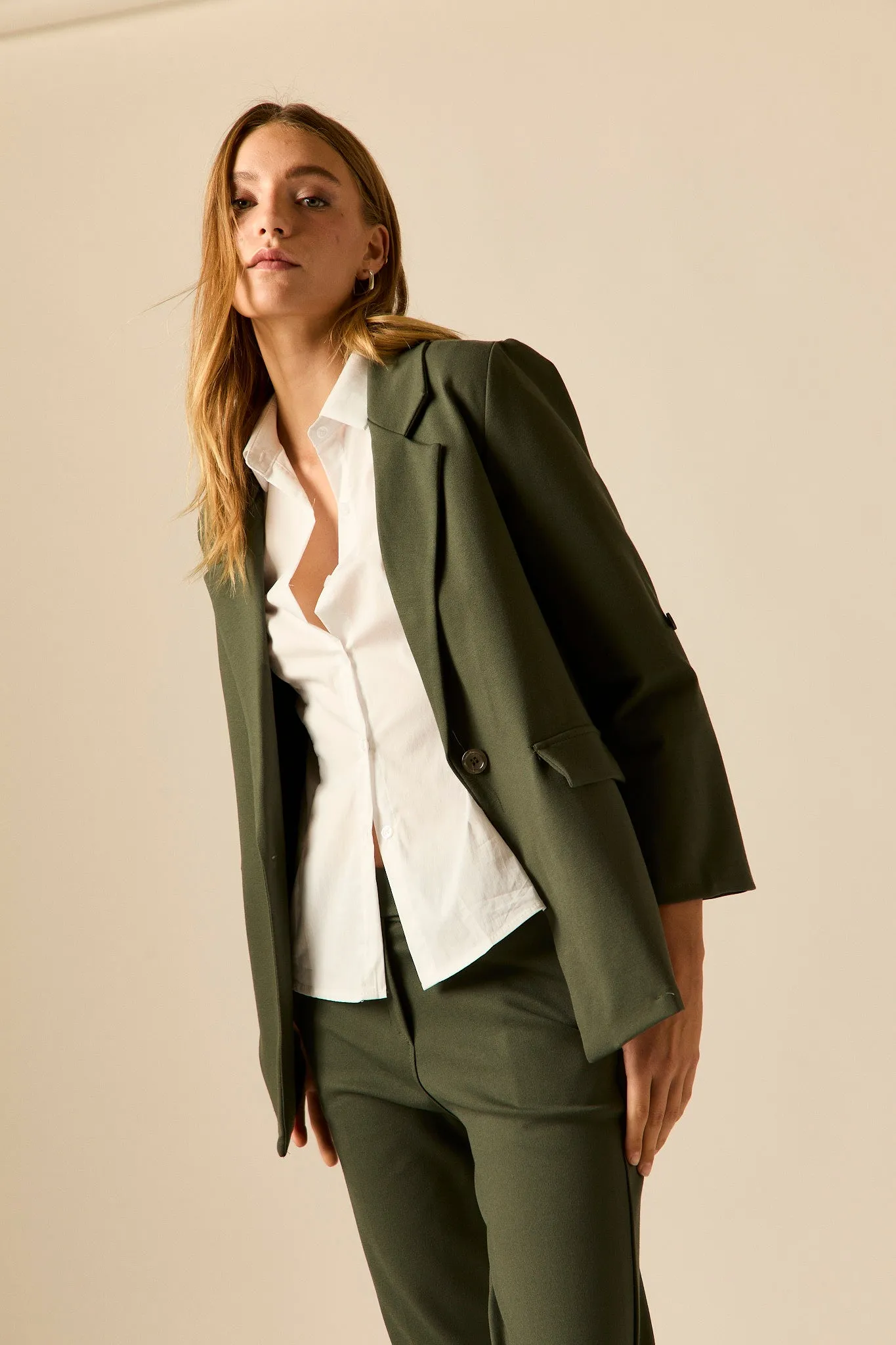 Blazer sastre verde kaki