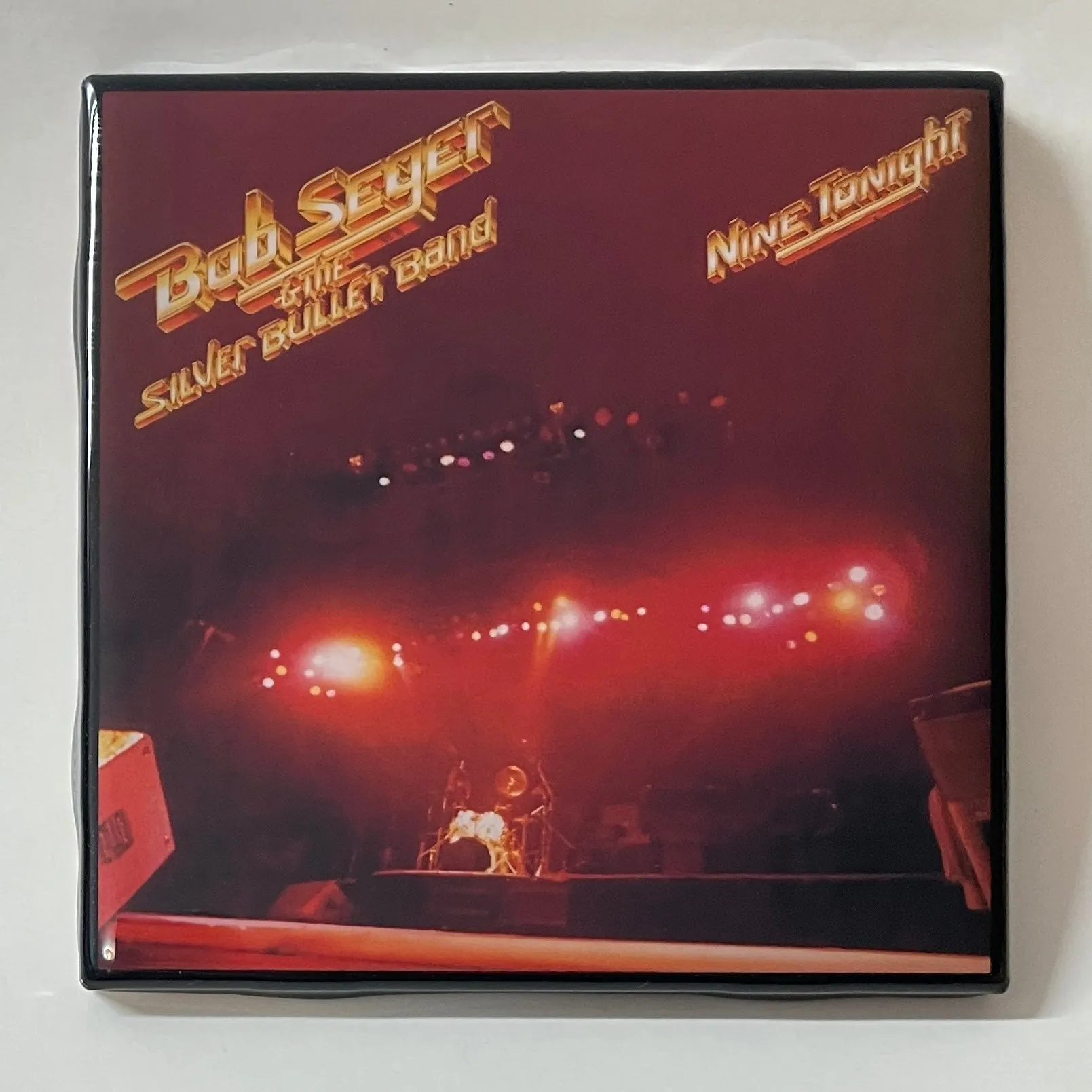 BOB SEGER Nine Tonight Coaster Record Cover Silver Bullet Band Ceramic Tile