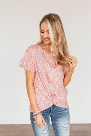 Bright Smiles Floral Print Blouse- Pink