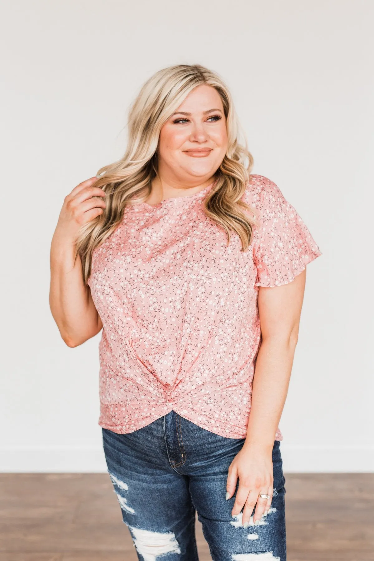 Bright Smiles Floral Print Blouse- Pink