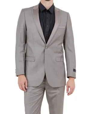 Bryan Michaels Solid Slim Fit Tuxedo - Champagne with Champagne Satin