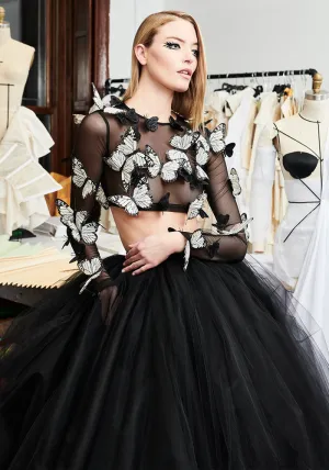 Butterfly Applique Cropped Top