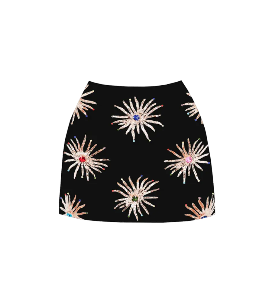 Callie Co-ord Luxe Mini Skirt Black